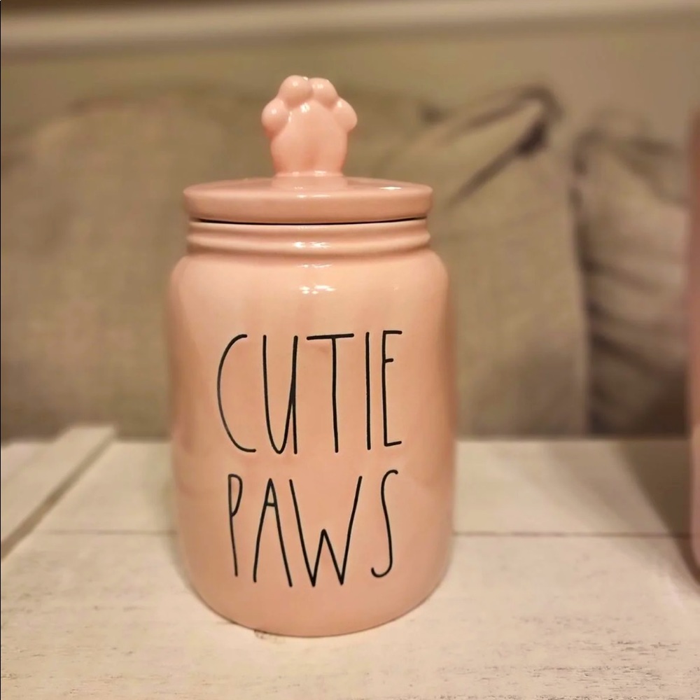 Rae Dunn Cutie Paws Canister with Paw Topper